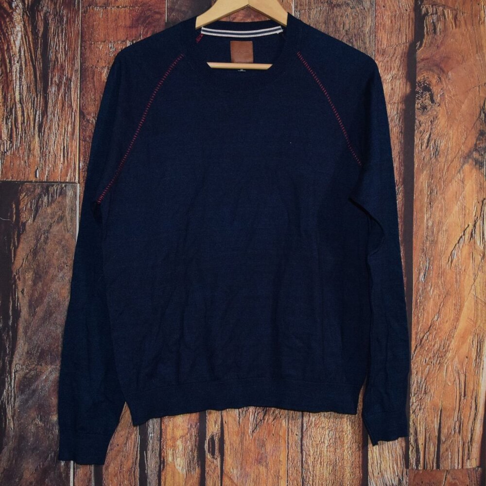 JOE'S JEANS Men's Sz M  Crew Neck Navy Blue Light Sweater - EUC